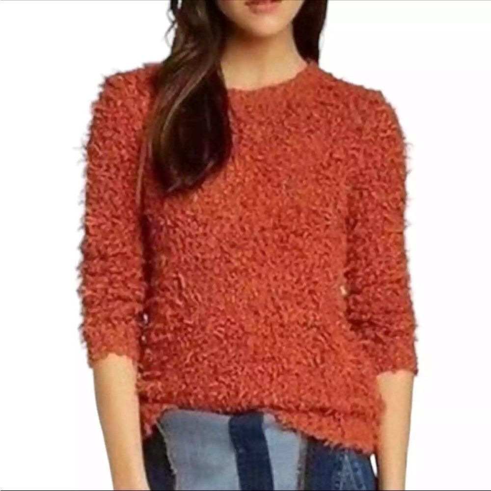 Free People September Song Sweater Red Orange Size M